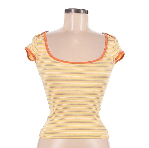 Abercrombie & Fitch Tops - Abercrombie Vintage Striped Yellow Short Sleeve Top